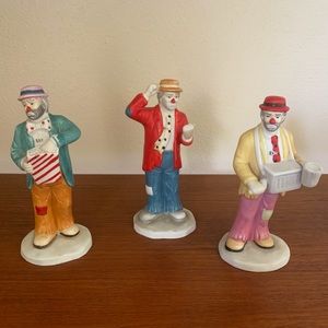 Set of 3 Porcelain Clowns
